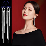 鉑金耳釘女plt950鉑金耳環(huán)女2024年新款潮流蘇長(zhǎng)耳飾l8耳釘 感長(zhǎng)款流蘇耳環(huán)