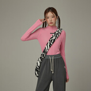 CHUU皮膚衣T恤女2025秋新品甜妹少女疊穿立體線條純色基礎(chǔ)打底衫 玫粉色 均碼