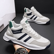 紳序隱形內增高鞋男鞋6厘米8CM透氣休閑鞋高幫板鞋韓版潮流帆布鞋春夏 2266綠色無(wú)增高 40