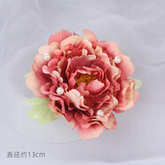 歐陽(yáng)先生超仙絹花發(fā)飾釘珠花朵發(fā)夾 漢服邊夾女復(fù)古珍珠花夾兒童花花發(fā)卡 秋色-桔色