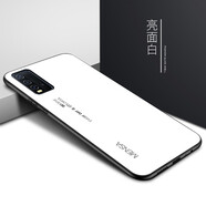 哲勒（ZHELE） 紅米note9手機(jī)殼note9pro防摔玻璃漸變個(gè)性創(chuàng)意硅膠全包邊5G男女保護(hù)套 紅米note9 4G-【亮面白】配膜