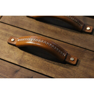 TLXT防撞隱藏軟兒童層牛皮衣柜桌房車(chē)改裝門(mén)書(shū)床頭柜把手 卡其色大號高強度大門(mén)拉手汽車(chē)改裝孔距20cm