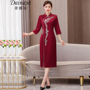 黛娜婭（Dainaya）旗袍女2025春夏季新款媽媽裝中國風日常改良復(fù)古漢服連衣裙 3198 圖片色 M