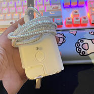 適用MAC蘋(píng)果MacBook Air充電器電源保護套M2數據線(xiàn)保護線(xiàn)M3繩pro 29/30w/35W豎版插頭殼+2米極光白線(xiàn)+防斷