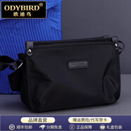 歐迪鳥（ODYBIRD）男士單肩斜挎包男小背包牛津帆布尼龍休閑運(yùn)動(dòng)大容量橫款包包男包 黑色 26*16*9cm