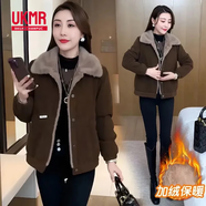 UKMR小個(gè)子加絨派克服女士短款2025秋冬新款時(shí)尚百搭棉襖加厚棉衣外套 咖啡色【普通薄絨款】 4XL 建議【145-160斤】