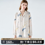嫚熙（EMXEE）月子服孕婦睡衣產(chǎn)后家居服哺乳衣春秋季紗羅喂奶夏天 星河物語【兩件套】純棉—哺乳口 M【Noble高端系列】
