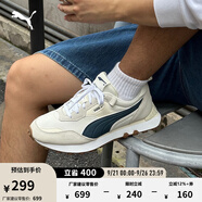 彪馬（PUMA）【復(fù)古跑鞋】防滑慢跑鞋男女低幫休閑鞋RIDER FV391925 純白色-午夜藍(lán)-03 42