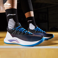 李寧（LI-NING）籃球鞋男鞋閃擊V減震耐磨防滑籃球戰(zhàn)靴CBA比賽鞋 標(biāo)準(zhǔn)黑/明亮藍(lán) ABAN051-10 41.5