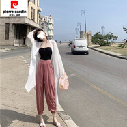 皮爾卡丹品牌女裝冰絲長款防曬衣開衫外搭女夏季襯衫薄款紗衣罩衫披肩休閑 白色【小香風(fēng)外套女/歐貨/高級感 XL