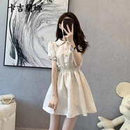 卡吉蘭娜（Kajilanna）新款連衣裙女裝2025夏裝法式氣質(zhì)小香風(fēng)束腰裙小個(gè)子茶歇裙子夏天 圖片色 S