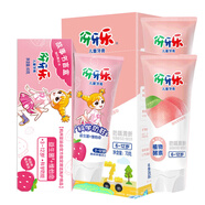 伢牙樂(lè )換牙期兒童牙膏6-12歲防齲清新蜜桃檸檬70g減少牙垢口氣清  1 70蜜桃牙膏*2支+60g草莓凍牙膏