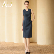 AD深灰色西裝連衣裙套裝女春季新款工作服高端通勤兩件套 連衣裙 XL