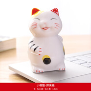 詠幻招財貓小擺件陶瓷可愛(ài)電視柜玄關(guān)桌面酒柜家居客廳房間裝飾品擺件 小萌貓-胖阿福