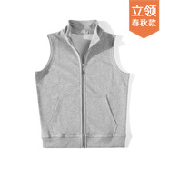 賽曼蝶春天純棉運動(dòng)馬甲女坎肩寬松休閑背心春秋季外穿馬夾無(wú)袖全棉 灰色 薄款 M