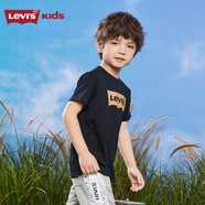 LEVI'S李維斯童裝兒童短袖T恤夏季男女童經(jīng)典蝙蝠標(biāo)圓領(lǐng)上衣短T 黑美人