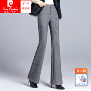 皮爾卡丹（pierre cardin）新國標(biāo)【時尚女裝】毛呢喇叭褲女2025秋冬新款高腰垂感顯瘦加厚西 深灰色款150-160cm 常規(guī) S 78-95