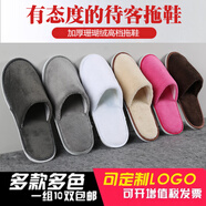 PURIXTAR家用酒店一次性拖鞋棉待客人防滑加厚底情侶秋冬季保暖珊瑚絨 隨機(jī)多色混搭 10雙裝