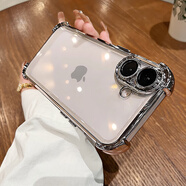 千敘四角氣囊適用蘋(píng)果17promax手機(jī)殼新款iphone16ProMax情侶透明高端16網(wǎng)紅全包防摔15高級(jí)感保護(hù)套 【銀色】升級(jí)氣囊-高透不黃 iPhone17