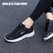 Skechers斯凱奇女鞋夏季運(yùn)動(dòng)鞋春季輕便透氣跑鞋網(wǎng)布減震戶外跑步鞋子女 黑色9542 36