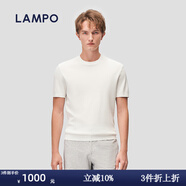 藍(lán)豹（LAMPO）【麻爽棉系列】夏季休閑百搭小白t恤男士易打理全棉短袖上衣 白色 L (48)