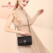 夢(mèng)特嬌（MONTAGUT）2025包包女包牛皮小香風(fēng)單肩包簡(jiǎn)約女包斜挎女士包母親節禮物 黑色大號R7512024031