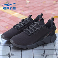 鴻星爾克（ERKE）跑步鞋男鞋紅星飛織網(wǎng)面運(yùn)動(dòng)透氣戶外休閑運(yùn)動(dòng)防滑健身運(yùn)動(dòng)慢跑鞋 正黑/大紅 41