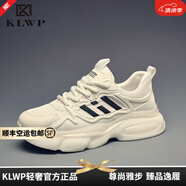 KLWP香港輕奢男鞋夏季透氣男鞋2025網(wǎng)面鞋男舒適軟底增高休閑男鞋 白色 41