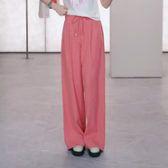 哥弟（GIRDEAR）新款【米蘭假日】高腰松馳感松緊長(zhǎng)褲直筒褲女110002 粉色(75) S (2)