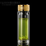 FASSON德國進(jìn)口品質(zhì)鋼化玻璃杯防摔打不碎的大號套裝防爆男女隨手保溫出 400ML-華貴金