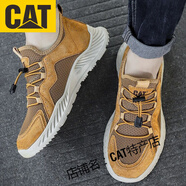 卡特（CAT）夏季網(wǎng)面鞋時(shí)尚運動(dòng)鞋軟底百搭休閑鞋運動(dòng)透氣跑步鞋 紅棕色 39
