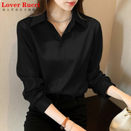 LOVER RUCCI法國黑色襯衫女長袖春季新款設(shè)計(jì)感小眾寬松上衣洋氣時(shí)尚職業(yè)襯衣 黑色3XL 【145-155斤】