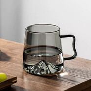 憶壺茶（YIHUTEA）玻璃杯泡茶家用辦公室觀(guān)山水杯耐熱大容量男女花茶綠茶杯喝水杯子 【青灰色】與山杯 500ml