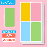 NVV 標簽貼紙大號80枚60*30mm不干膠貼紙手寫(xiě)自粘性彩色口取紙姓名字貼價(jià)格標簽辦公文具便利貼BL-06
