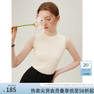 范思藍恩無袖疊穿針織背心女春裝2024新款內(nèi)搭打底衫24FS11036 白色 L