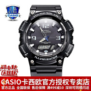 卡西歐（CASIO） 男表女表卡西歐手表男女情侶表學生時尚運動表太陽能雙顯電子表 太陽能表：AQ-S810W-1A黑騎士
