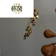 懷風999花朵耳環(huán)復古流蘇柳枝傾城芳花小眾鐘楚曦耳釘女耳夾 鎏金花曼葉耳釘一對裝老鳳