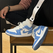 耐克（NIKE）AJ男鞋2025春秋季新款A(yù)ir Jordan1 Low休閑鞋籃球鞋低幫運(yùn)動(dòng)鞋板 FZ2138-114漆皮北卡藍(lán) 44