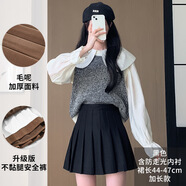 蘿美醬百褶裙女秋冬短裙jk制服毛呢裙子學(xué)院風(fēng)高腰時(shí)尚a字半身裙小個(gè)子 黑色加長(cháng)款（加厚毛呢面料） 2XL 【建議125-135斤】