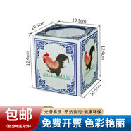 沨漪櫟民國陶瓷公雞碗餐具香港周星馳懷舊老式家用雞公碗圓形高腳飯碗 公雞四方筷子筒（約裝30雙筷子）