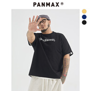 潘·麥克斯（PANMAX）PANMAX大碼男裝T恤美式潮流透氣加大寬松時(shí)尚中性百搭夏季男短袖 黑色 6XL