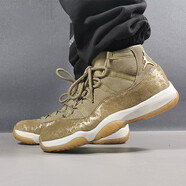 耐克（NIKE）新款女鞋 AIR JORDAN 11  高幫復(fù)刻籃球鞋 AR0715-200 金絲橄欖 35.5