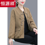 恒源祥洋氣減齡中年氣質(zhì)女士裝秋冬休閑蝙蝠衫寬松高檔外套秋冬上衣小個(gè) 卡其色 5XL 【建議170-180斤】