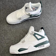 耐克（NIKE）【極速發(fā)貨】 AIR JORDAN 4 AJ4 GS 女款喬4飛人系列女子籃球鞋 FQ8213-103  白綠 36.5