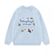 LDBE藏藍色毛衣女秋冬2026新款軟糯韓系穿搭慵懶風(fēng)長(cháng)袖針織衫上衣圓領(lǐng) 藍色 M