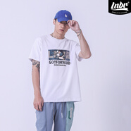 LIGHTNING BEAR 國(guó)潮春夏新品小熊印花短袖T恤青年男女同款 白色 S