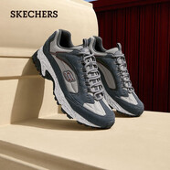 斯凱奇（Skechers）老爹鞋男 戶外復(fù)古原野鞋 厚底增高休閑鞋輕便運(yùn)動(dòng)鞋232570 木炭色/灰色/CCGY 41