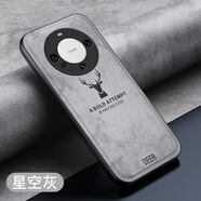適用華為Mate60Pro+手機殼Nova12麋鹿布紋暢享70防摔Pura70保護套 星空灰 暢玩7A/榮耀8E(大孔)