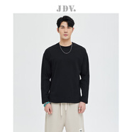 杰帝梵（J.D.V）男裝春夏新品多色圓領(lǐng)落肩重磅棉質(zhì)長(cháng)袖T恤基礎款內搭上衣 黑色 常規 2XL 185/108B