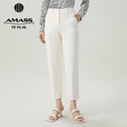 阿瑪施（AMASS）女裝新款時尚百搭中腰三醋酸煙管正裝西褲女5100302 蛋白 XL (5碼)